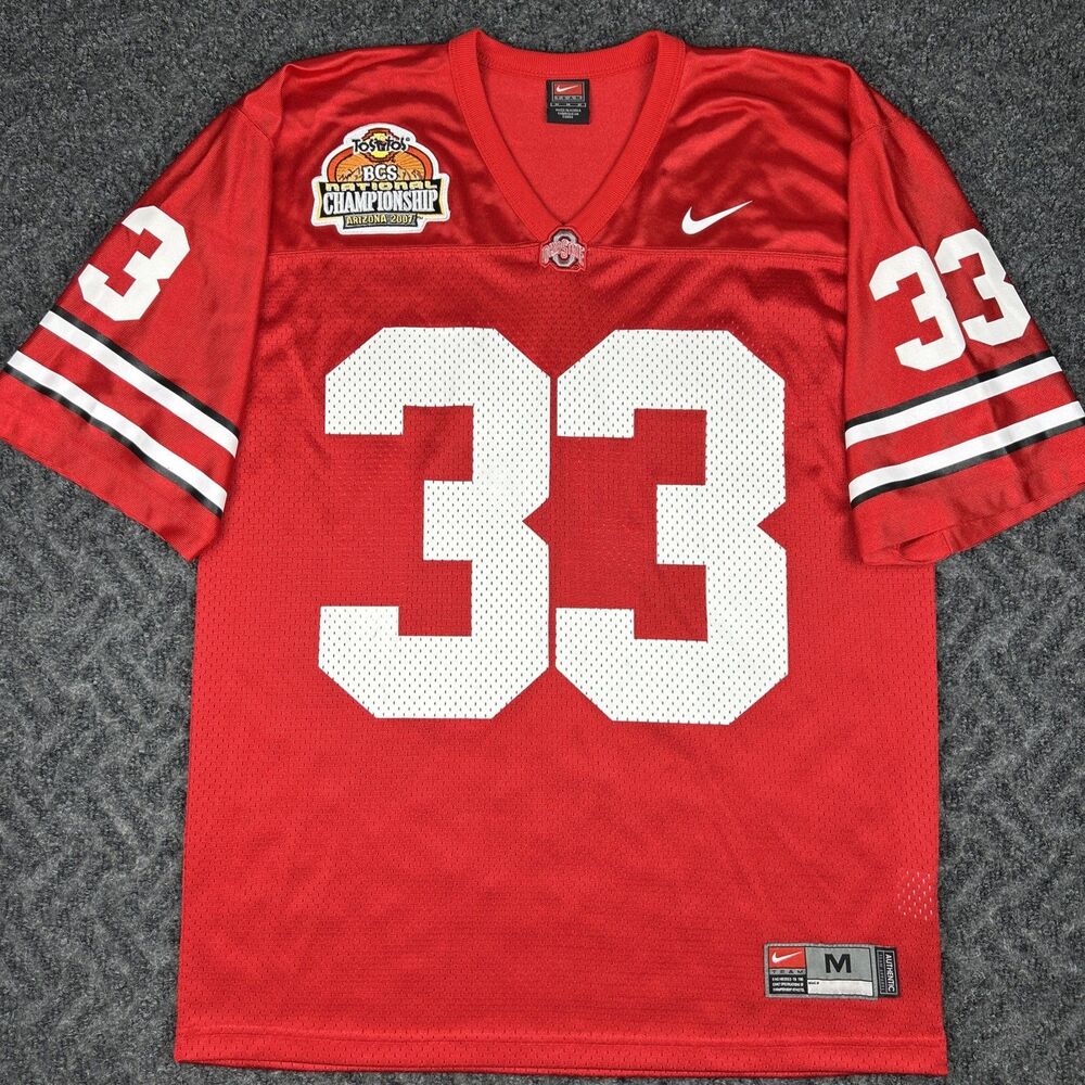 Ohio State Buckeys #33 BCS Tostitos 2007 Red College Bowl Nike Jersey Medium